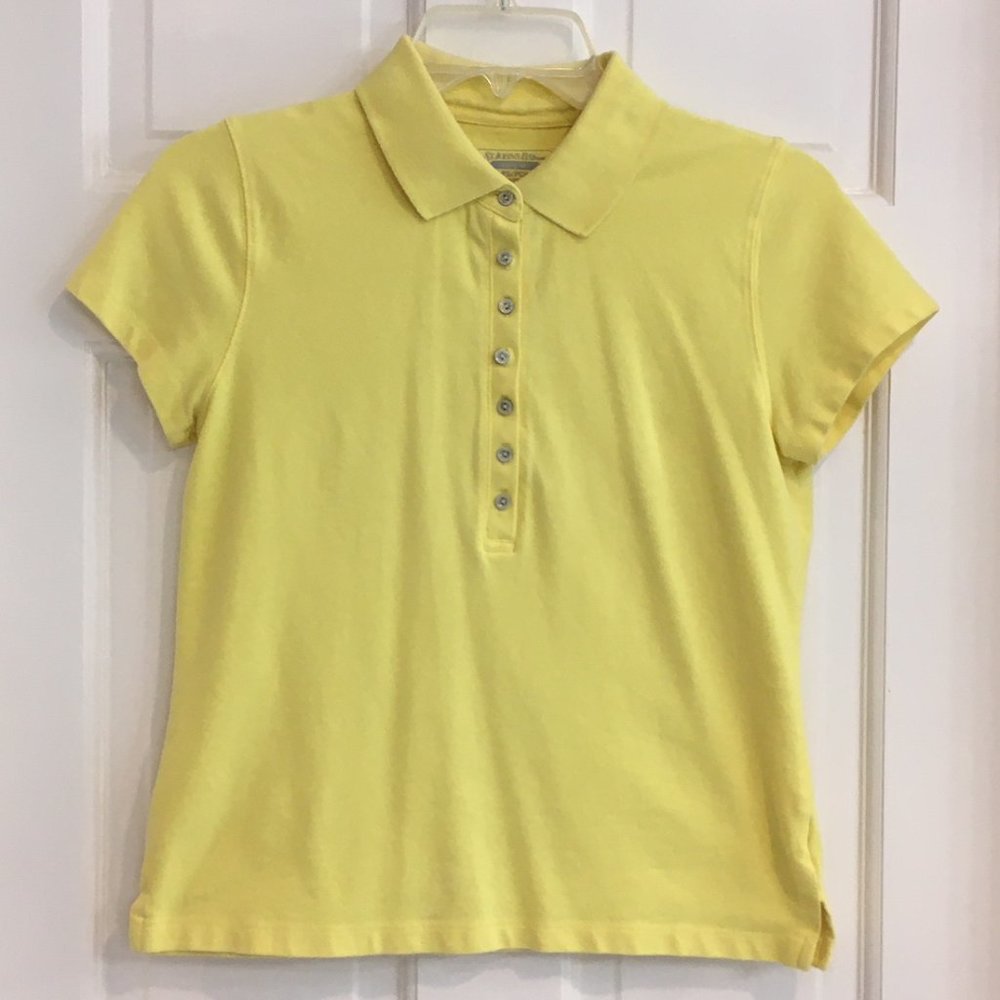 St John's Bay Yellow Polo SS Shirt PS EUC